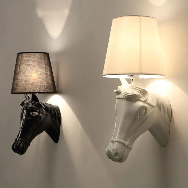 DecorBites™ Horse Wall Lamp: Retro Resin Light for Living Room, Bedroom, or Hotel Corridors