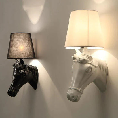 DecorBites™ Horse Wall Lamp: Retro Resin Light for Living Room, Bedroom, or Hotel Corridors