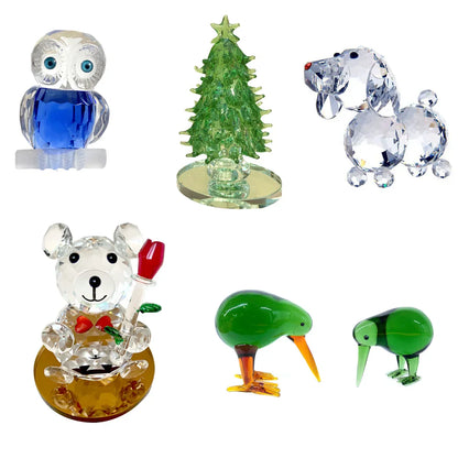 DecorBites™ Glassblown Animal Figurines Crystal Statuette Collectible Home Decor Gift