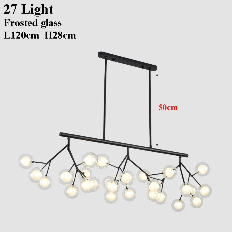 Lámpara de araña DecorBites™ con forma de rama y bola de cristal LED | Iluminación decorativa moderna con diseño de luciérnagas