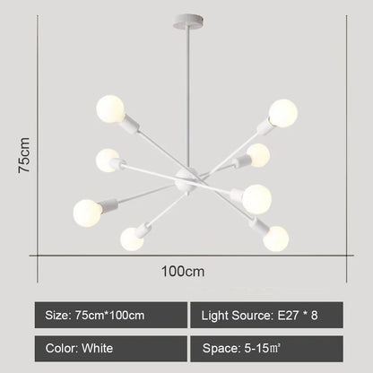 Lámpara de techo LED DecorBites™: Estilo Sputnik moderno e industrial para sala de estar y dormitorio