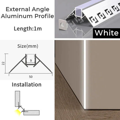 DecorBites™ 1M Frameless Embedded LED Aluminum Profile for Linear Strip Lights