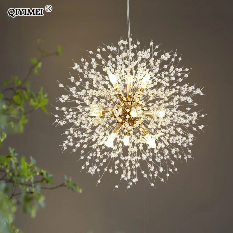DecorBites™ Gold/Silver LED Crystal Chandelier for Home Living Dining Study Hall Bedroom