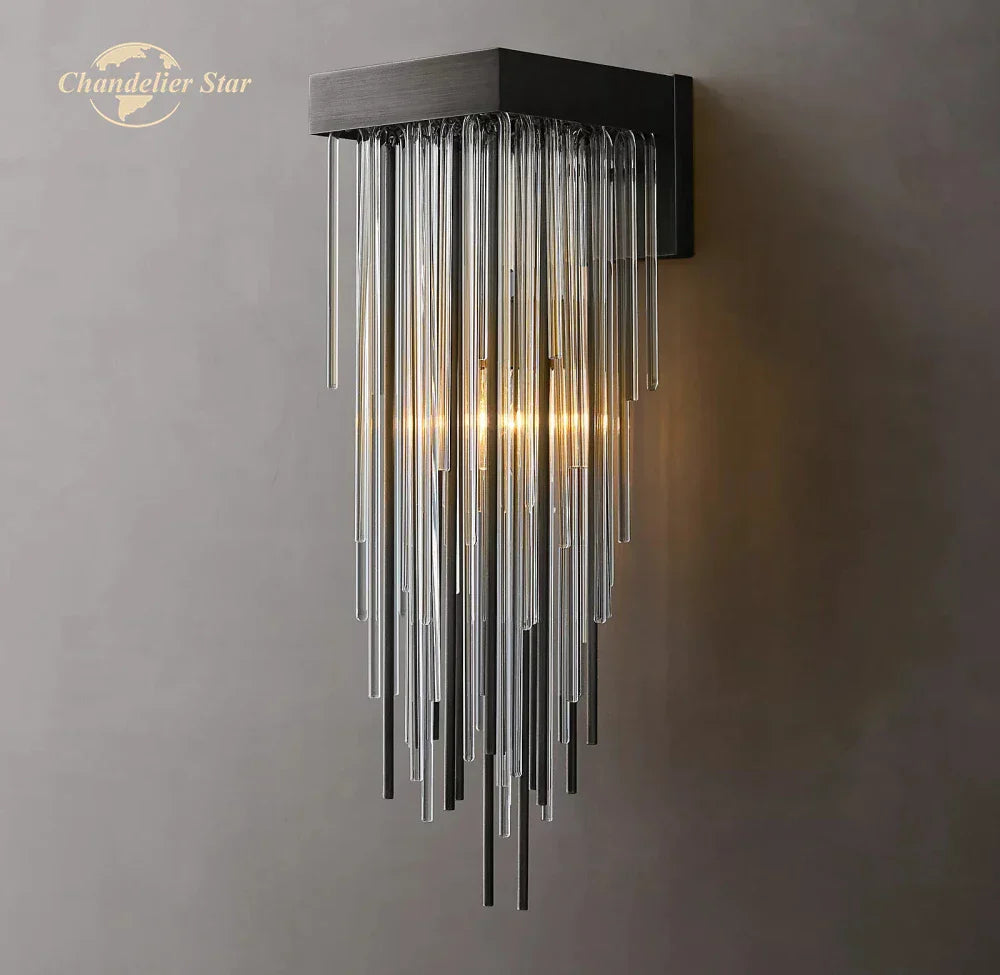 DecorBites™ Glass Rod LED Wall Lamps - Modern Cascada Sconce for Home Decor