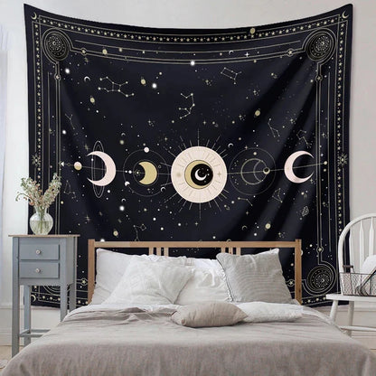 Decobites Psychedelic Snake Moon Flower Tapestry Hippie Wall Hanging Home Decor