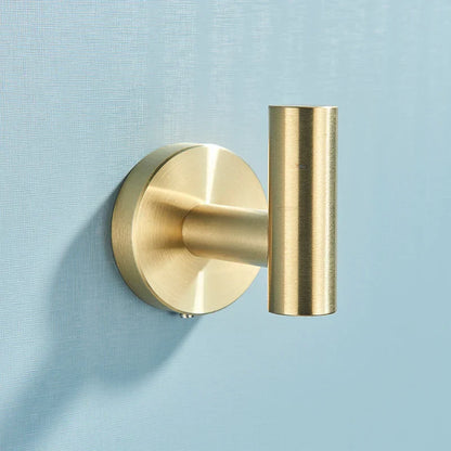 DecorBites™ Brushed Gold Stainless Steel Bathroom Accessories Set - Towel Bar, Toilet Paper Holder, Hooks