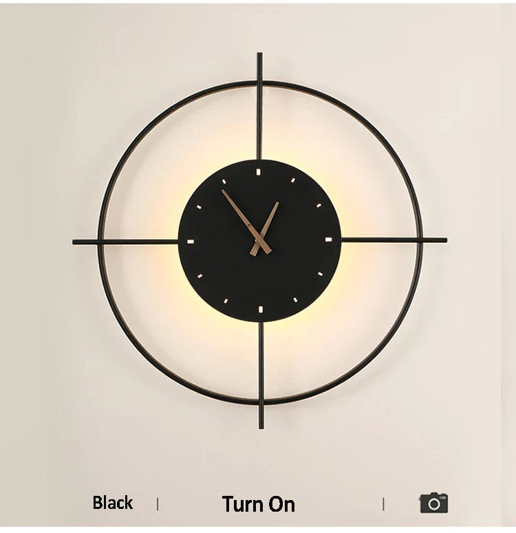 DecorBites™ Golden Clock LED Wall Lamp 11W for Home Living Room Bedroom Decor