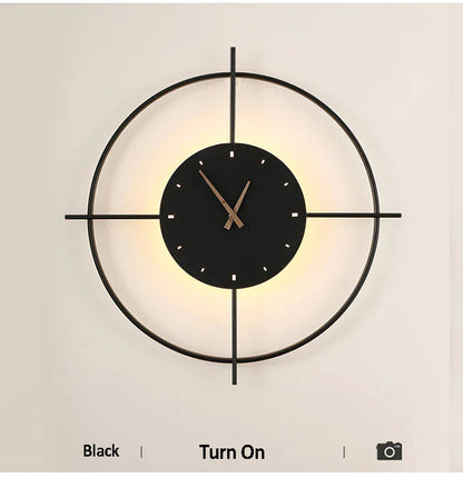 DecorBites™ Golden Clock LED Wall Lamp 11W for Home Living Room Bedroom Decor