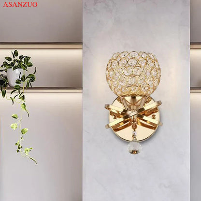 DecorBites™ Golden Crystal Wall Lamps - Luxury Lighting Fixtures for Home Decor
