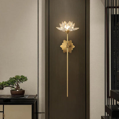 DecorBites™ Lotus LED Crystal Wall Lamp: Chinese Style Bedroom & Living Room Decor