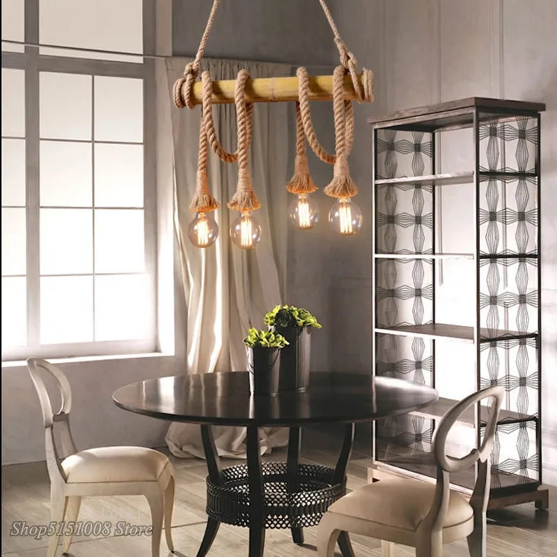 Decorbites™ Bambus-Hängeleuchten: Vintage-Loft-Beleuchtung für Küche, Café, Bar.