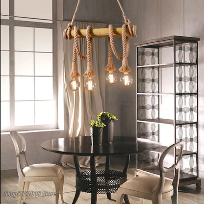 Decorbites™ Bambus-Hängeleuchten: Vintage-Loft-Beleuchtung für Küche, Café, Bar.