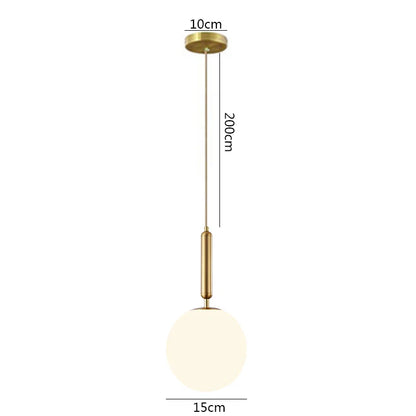 DecorBites™ Brass Glass Ball Pendant Lights for Living Room Restaurant Kitchen Decor