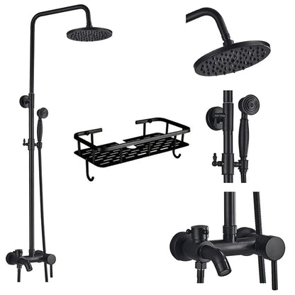DecorBites™ Black Brass Bath Shower Faucet Set with Handshower and Tub Spout
