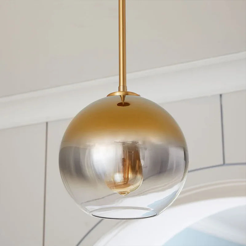Gradient Glass Ball Chandelier Set Of 3 Gold
