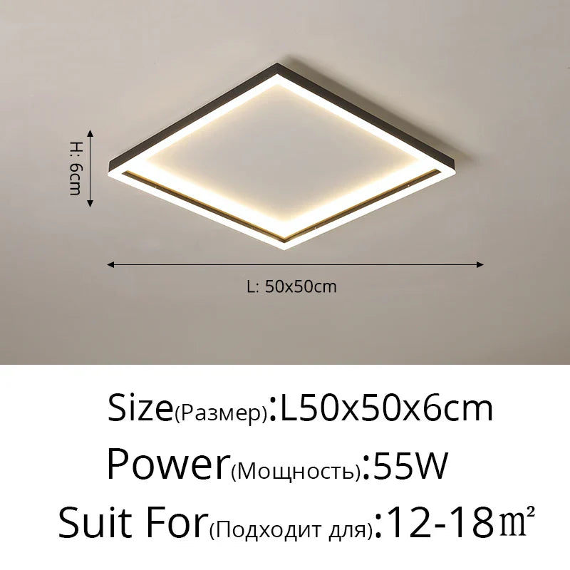 DecorBites™ LED Minimalist Chandelier in Black/Golden Finish for Living Room and Bedroom