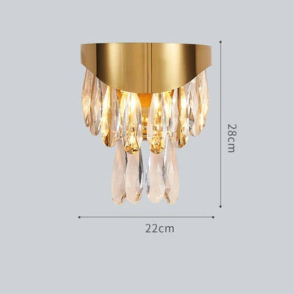 DecorBites™ Golden Crystal Stainless Steel Chandelier for Dining Room
