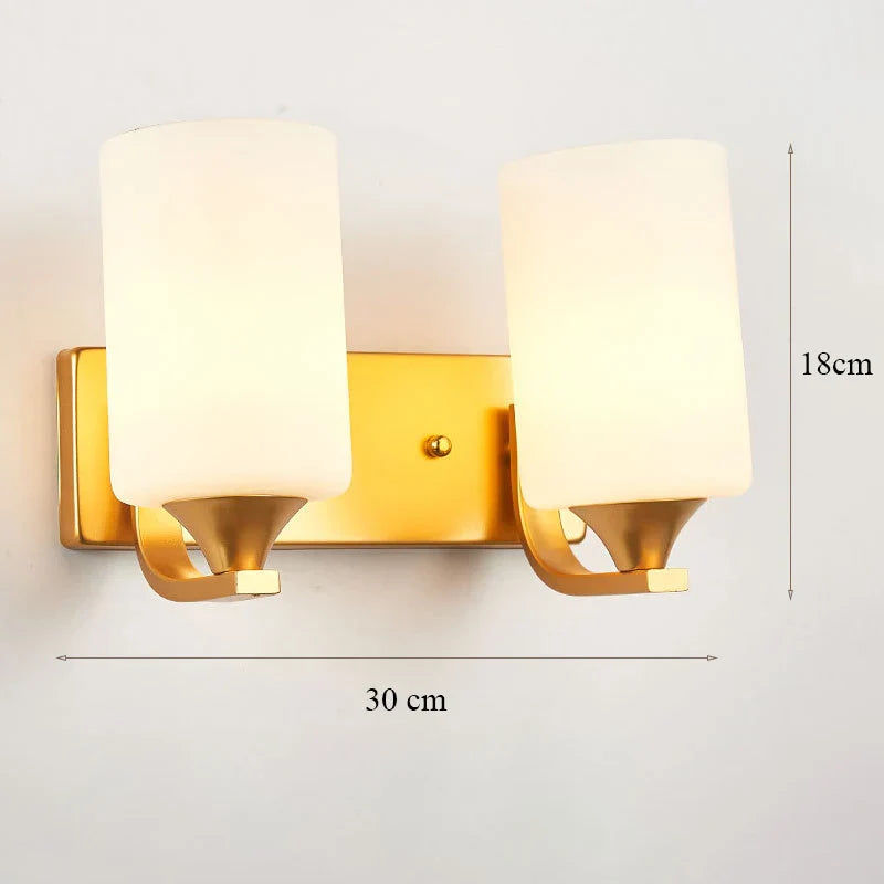 DecorBites™ Glass Shade Gold Wall Lamp for Bedroom Loft Design, Up Down Iron LED Wall Lights
