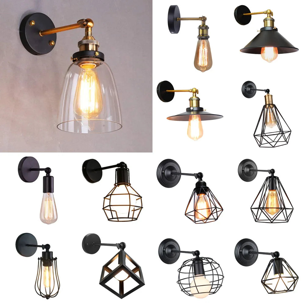 DecorBites™ Industrial Loft LED Cage Wall Light Sconce - Modern Home Lighting Fixture