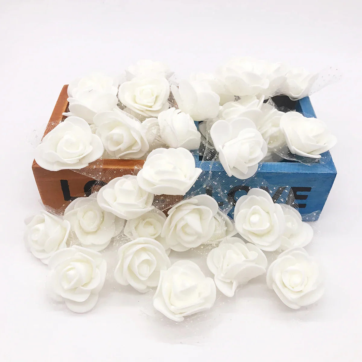DecorBites™ Handmade Foam Rose Flower Heads | 100Pcs Wedding Craft Decoration