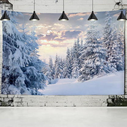 Snow Mountain Nature Tapestry Wall Hanging for Bohemian Home Decor by Decobites