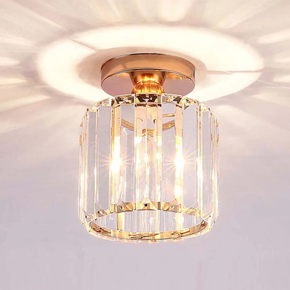 DecorBites™ Crystal Pendant Ceiling Light, Modern E27 Semi Flush Design for Home Decor