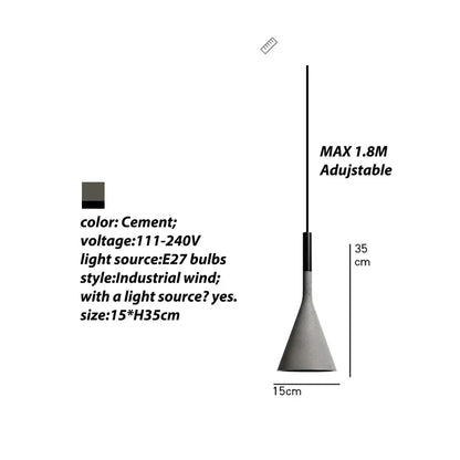 DecorBites™ Concrete Pendant Lights: Nordic Modern LED E27 Industrial Lamp for Home Decor