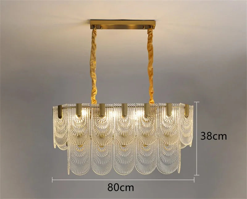 DecorBites™ Art Glass Chandelier: Elegant Luxury Lighting for Living, Dining & Bedroom Rooms