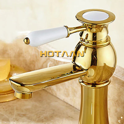 DecorBites™ Gold Basin Faucet with Ceramic Mixer Tap for Bathroom