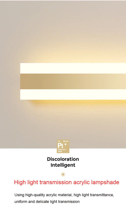 Aplique de pared exterior LED dorado DecorBites™, moderno e impermeable IP65, ideal para porches, jardines y villas.
