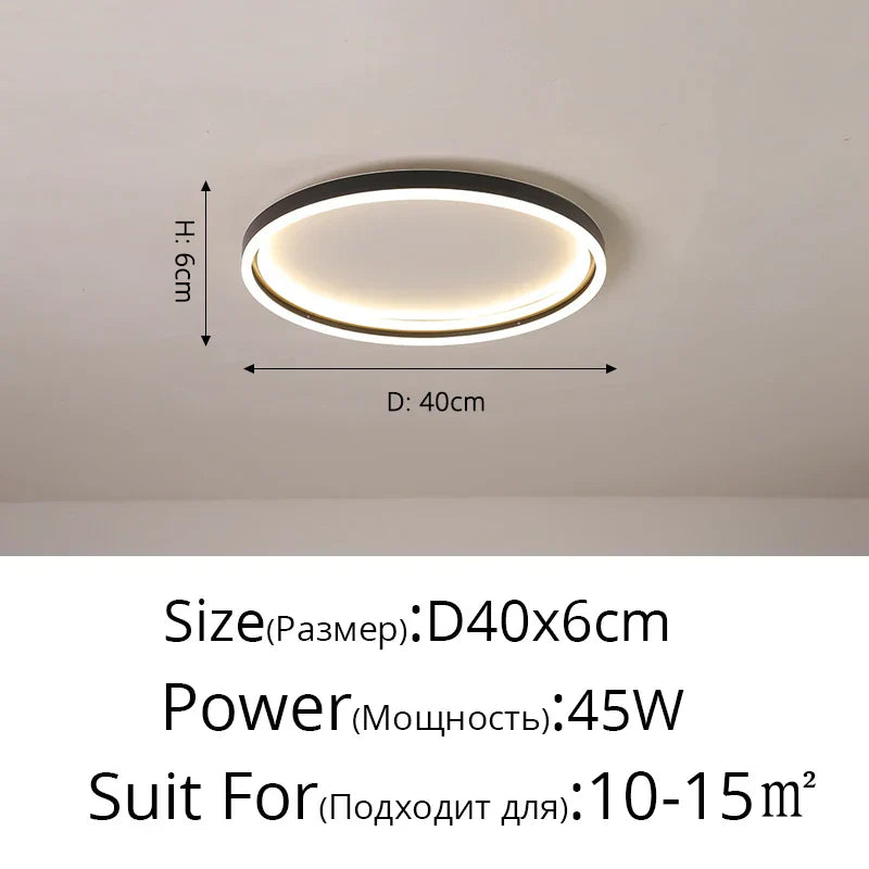 DecorBites™ LED Minimalist Chandelier in Black/Golden Finish for Living Room and Bedroom