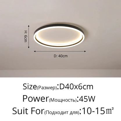 DecorBites™ LED Minimalist Chandelier in Black/Golden Finish for Living Room and Bedroom