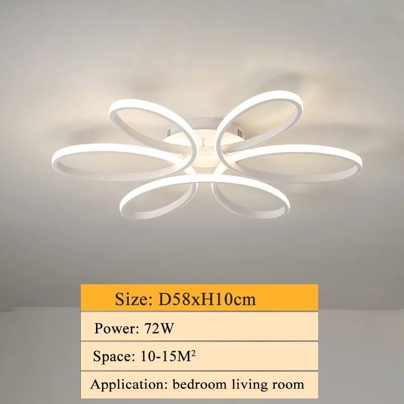 DecorBites™ LED Ceiling Lights for Home Decor, White/Black Body, Living Room Bedroom Fixture