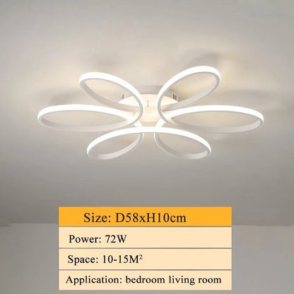 DecorBites™ LED Ceiling Lights for Home Decor, White/Black Body, Living Room Bedroom Fixture