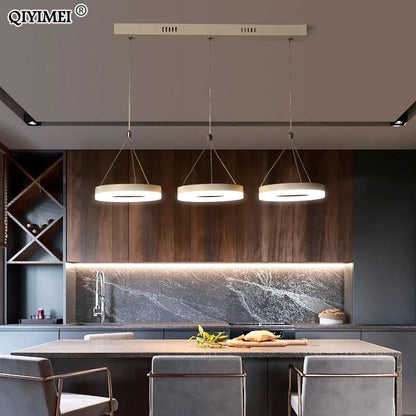 DecorBites™ LED Pendant Lights: Modern Black & White Acrylic Fixture with Remote Control