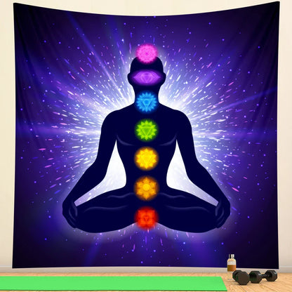 Decobites Meditation Chakra Mandala Tapestry for Bohemian Home Decor and Yoga Practice