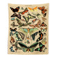 Butterfly Chart Tapestry by Decobites - Vintage & Colorful Wall Hanging