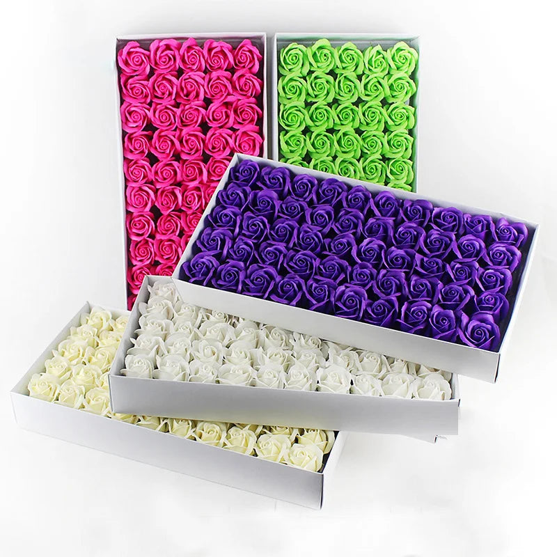 DecorBites™ Bath Flower Set: 50 Artificial Soap Flowers for Home Decor, Weddings, DIY Crafts