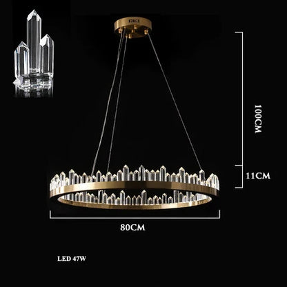 DecorBites™ Dimmalbe LED Crystal High Ceiling Chandelier for Living Room