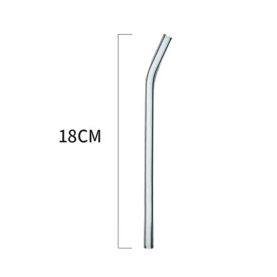 DecorBites™ 6Pcs Colorful Glass Curved Juice Straws - Heat-resistant and Transparent