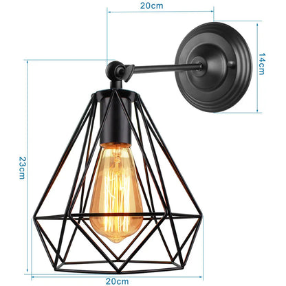 DecorBites™ Industrial Loft LED Cage Wall Light Sconce - Modern Home Lighting Fixture