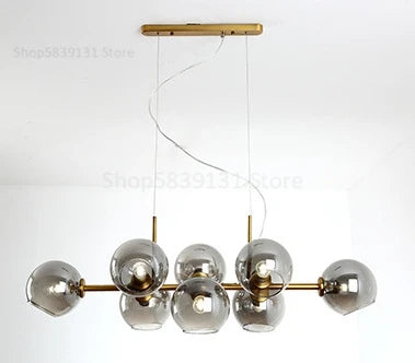 DecorBites™ Gray Glass Pendant Lights: Modern Nordic Loft Rustic Chandelier for Kitchen Bar Dining by DecorBites™