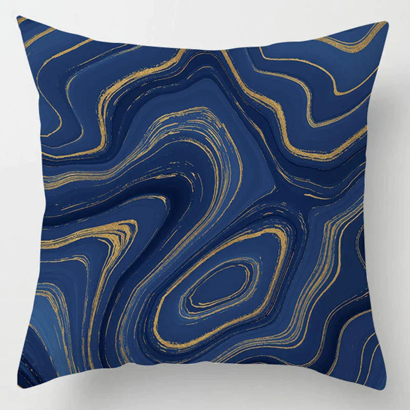 أغطية وسائد DecorBites™‎ بخطوط هندسية رخامية زرقاء لتزيين أريكة السيارة