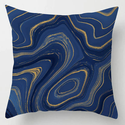 أغطية وسائد DecorBites™‎ بخطوط هندسية رخامية زرقاء لتزيين أريكة السيارة