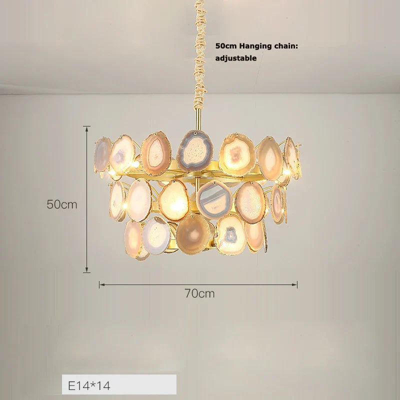 DecorBites™ Agate Designer LED Chandelier for Foyer & Dining Room