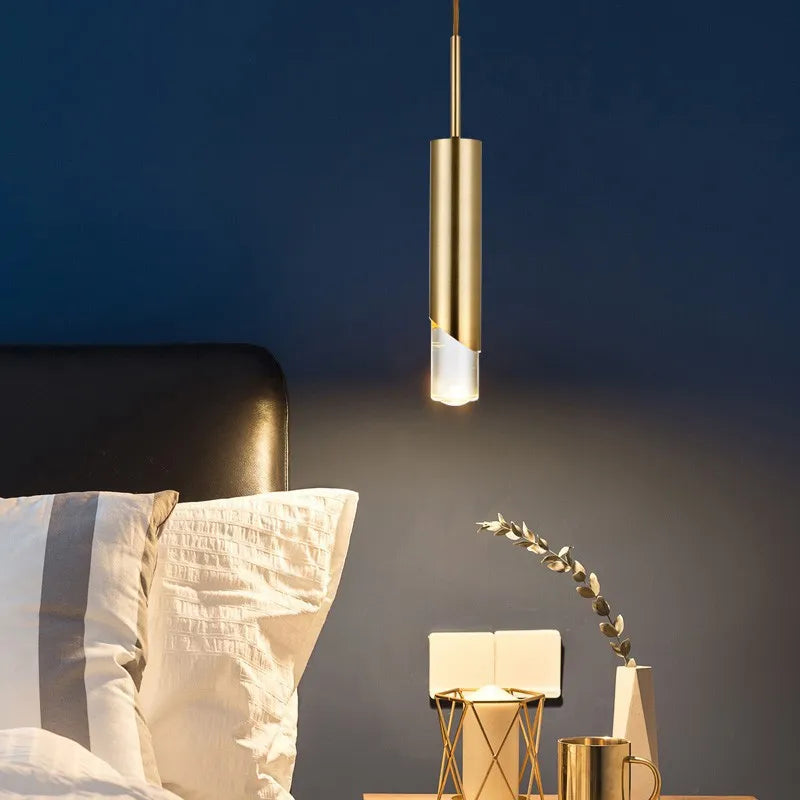 DecorBites™ Gold LED Pendant Light: Modern Nordic Minimalist Hanging Lamp for Home, Restaurant, Bar