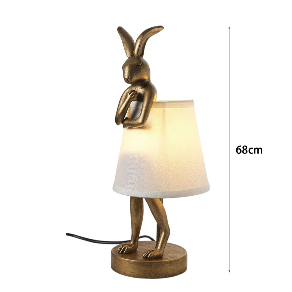 DecorBites™ Bathing Rabbit Resin Table Lamp for Living Room and Bedroom Decor