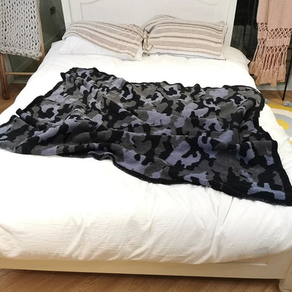 DecorBites™ Camouflage Knitted Throw Blanket