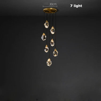 DecorBites™ Diamond Crystal Stone Lustre Chandelier for Dinning Room