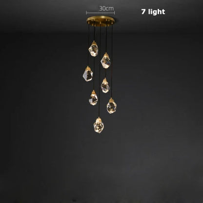 DecorBites™ Diamond Crystal Stone Lustre Chandelier for Dinning Room